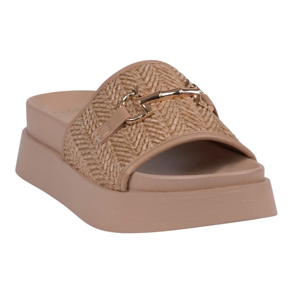 GC Shoes Women's Sari Woven Platform Wedge Sandals Tan Size 9